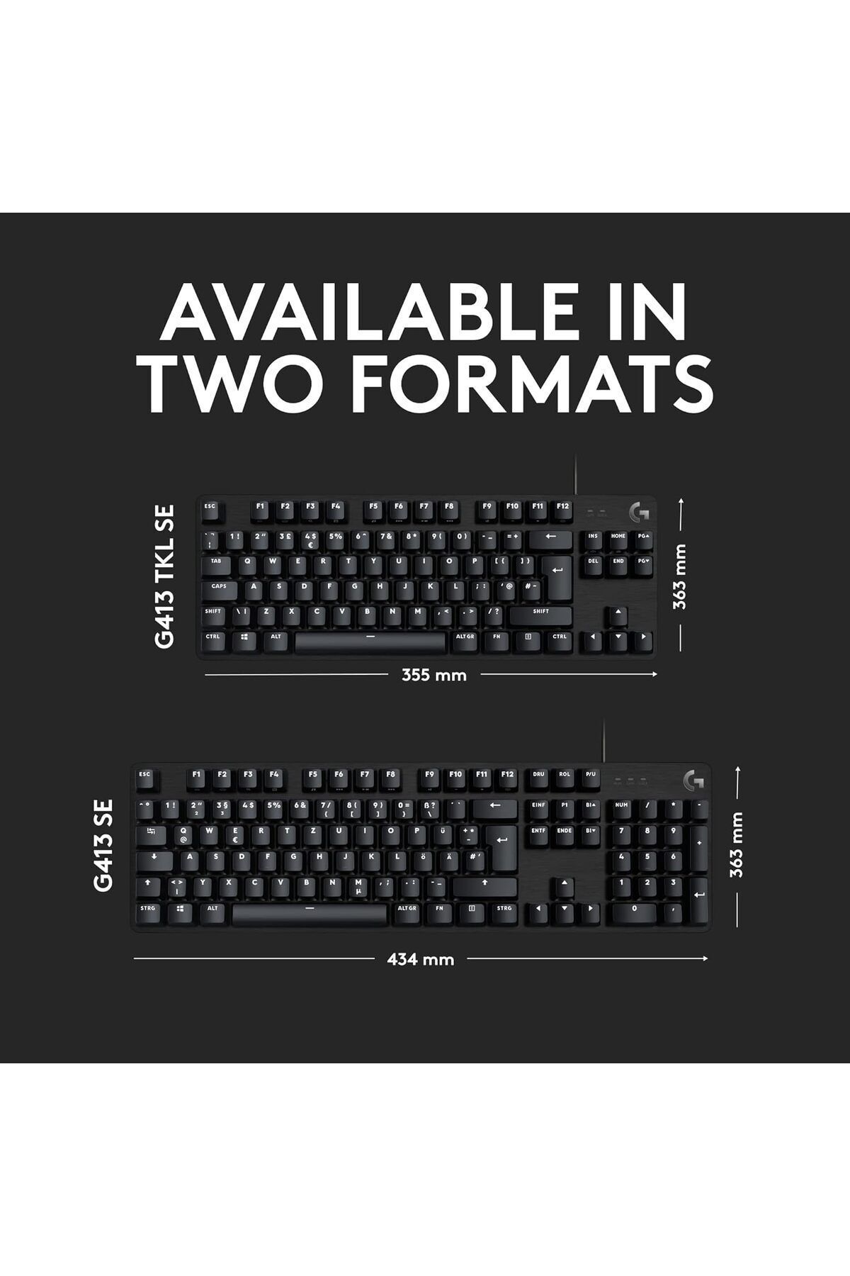 logitech-G413 TKL SE Mechanical Gaming Keyboard  with Tactile Mechanical Switches - Black 6
