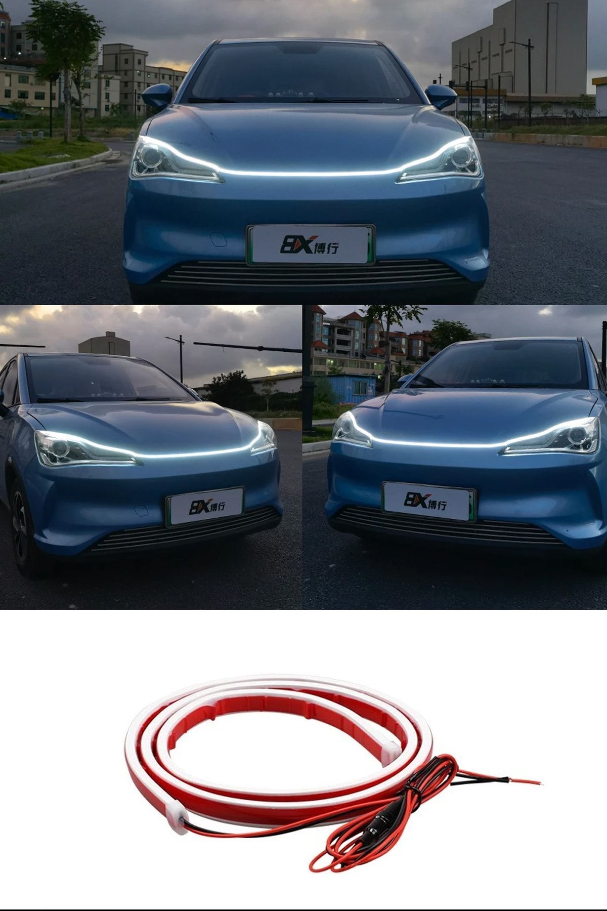 Mega Oto Market Kaput Ledi Animasyonlu Gündüz Ledi Kaput Arası Şerit Led Silikon 90 Cm Beyaz Renk