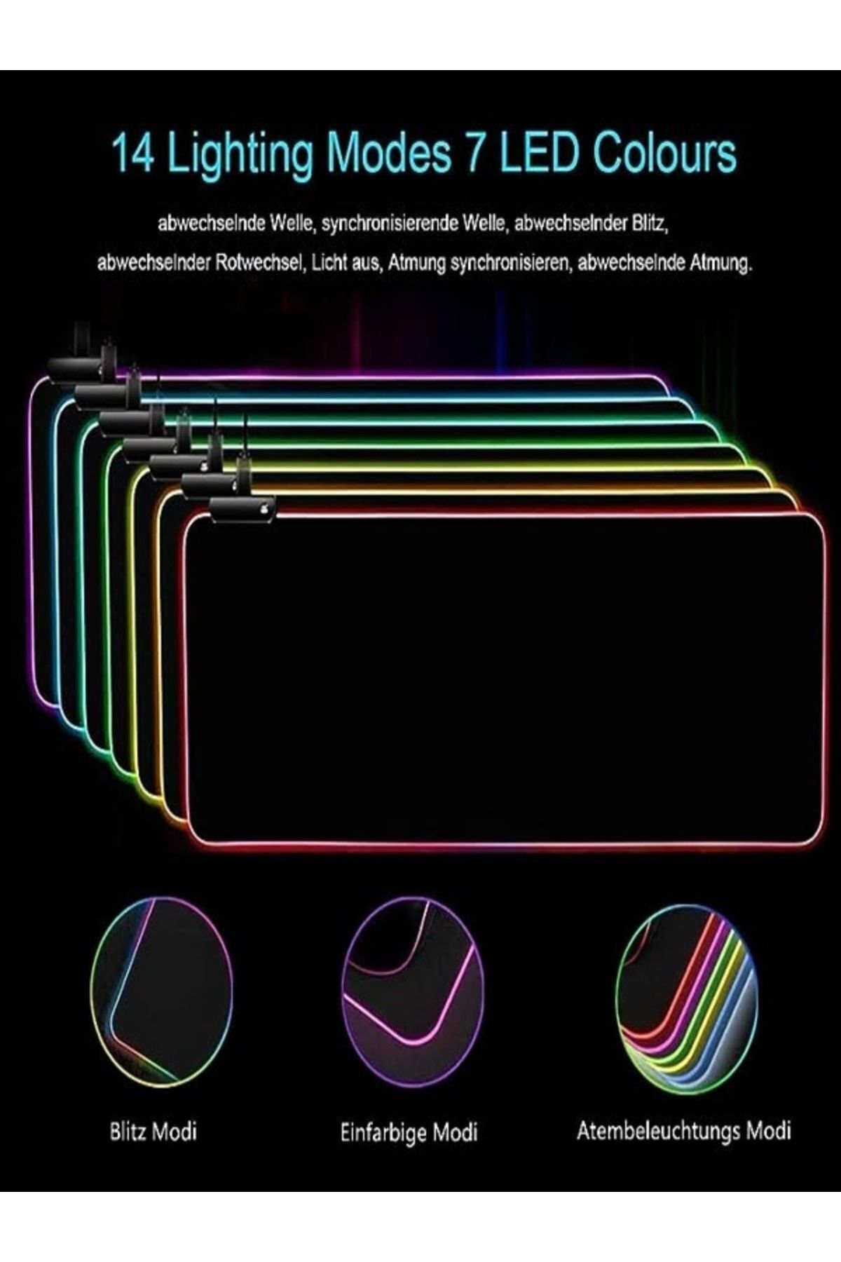 Rgb Mause Pad Led Işıklı 80x30 Rbg Mause Pad Gamıng Mause Pad 7