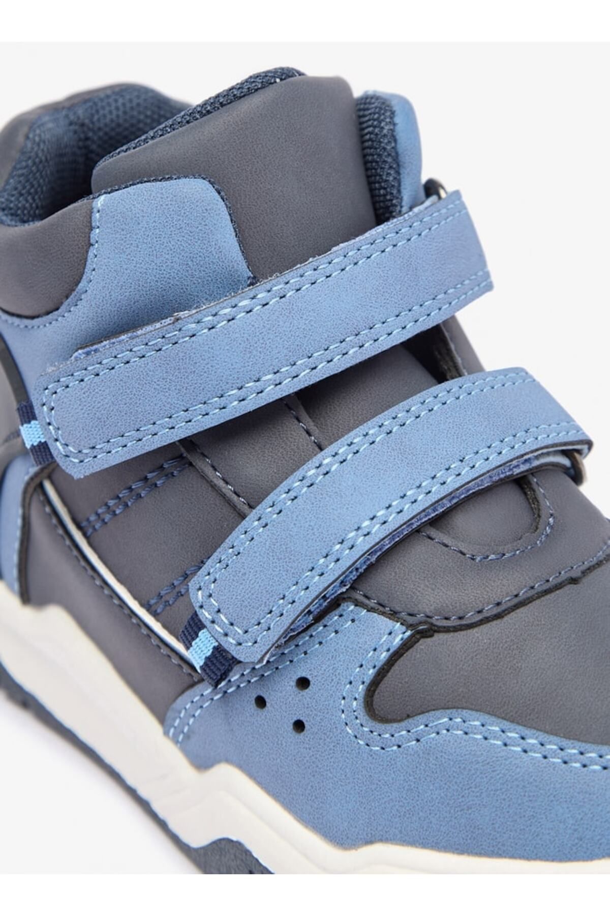 LBL by Shoexpress-Panelled High Cut Sneakers with Hook and Loop Closure 5