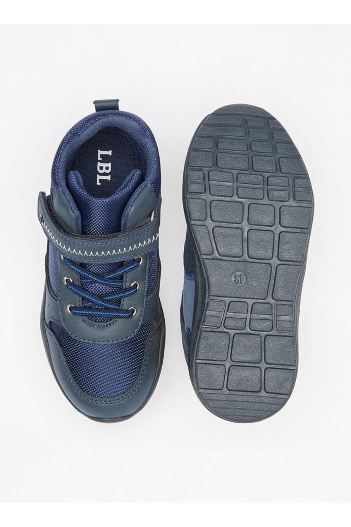 LBL by Shoexpress-Panelled High Cut Sneakers with Hook and Loop Closure 4