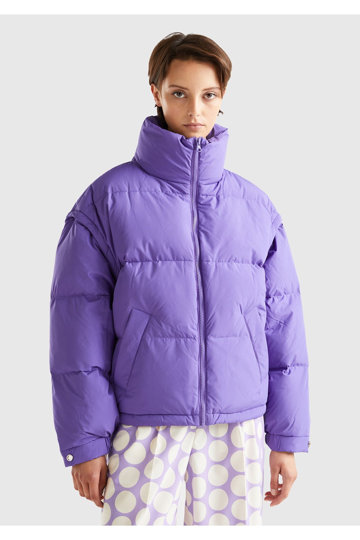 United Colors of Benetton Kad n Mor Kaz Tuyu Dolgulu Pufa Mont Fiyat Yorumlar Trendyol