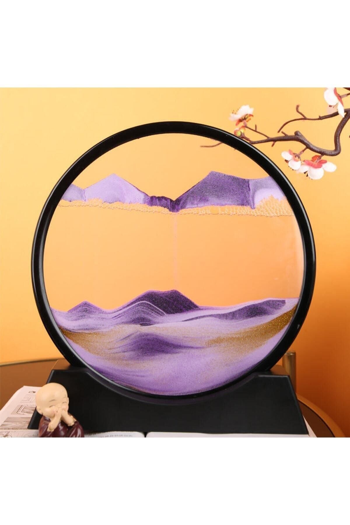 TechnoStation Ofis Masa Üstü Ev Dekoratif Kum Saati Hareketli Yuvarlak Biblo Çerçeve Newton