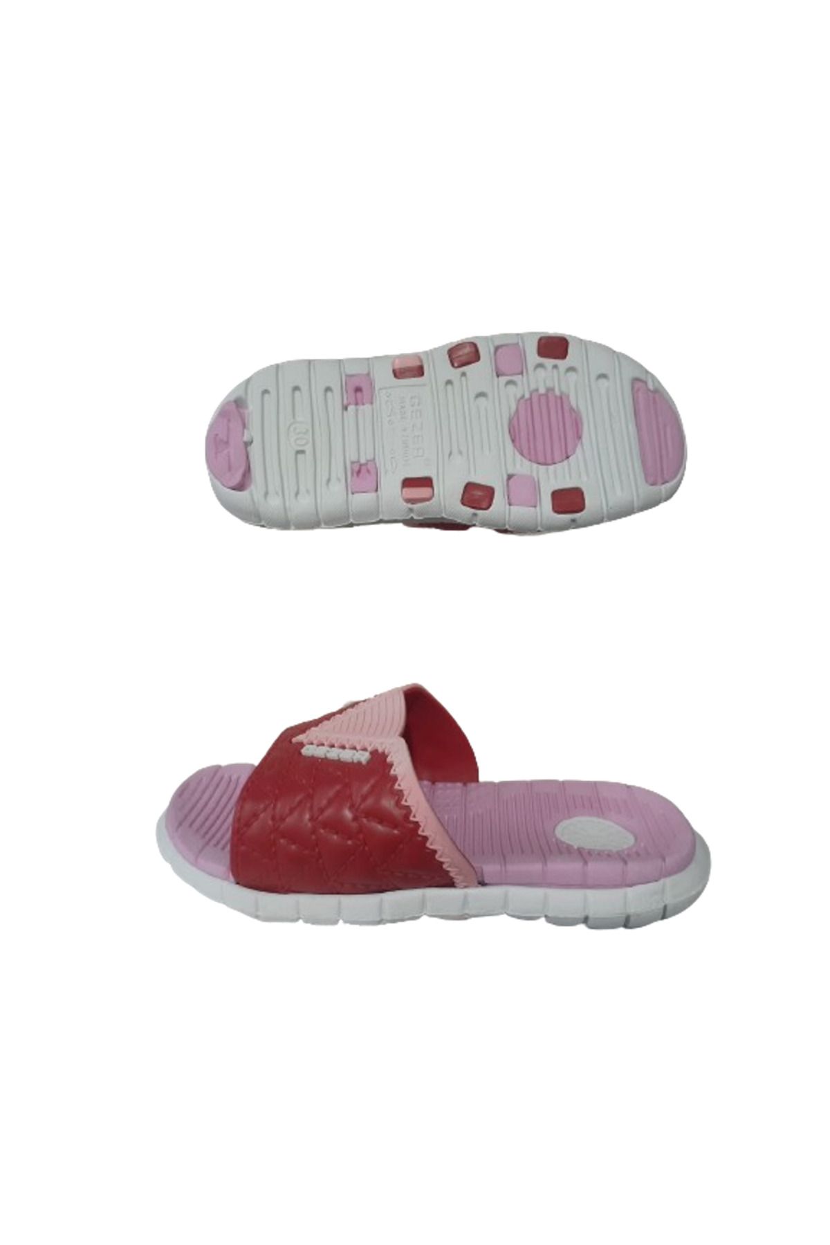 GEZER-Pink and White Ultra Light Girls' Slippers - Double Sole Geezr97-06 2