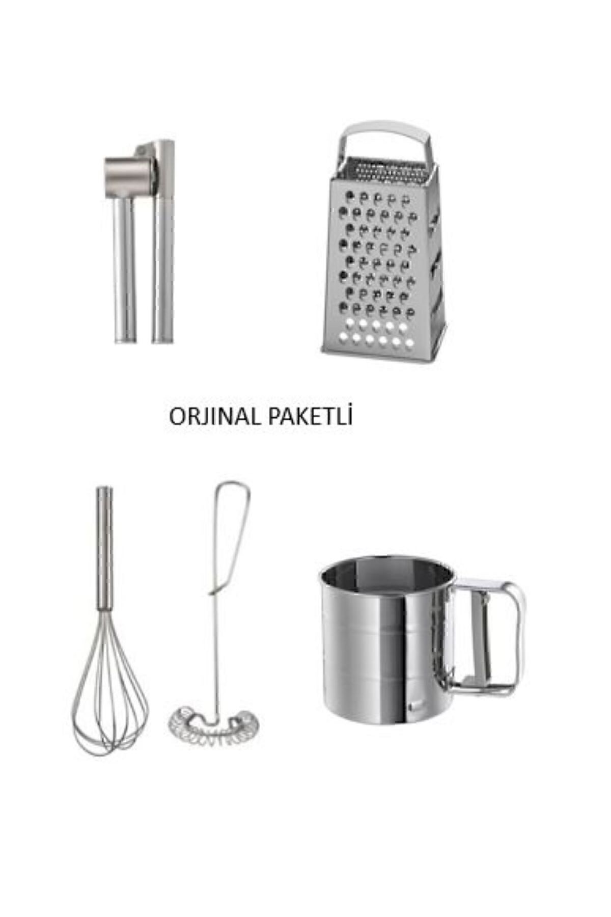 5 Piece 4-Piece Kitchen Set; Koncıs Garlic Crusher Idealisk Grater Idealisk Beater