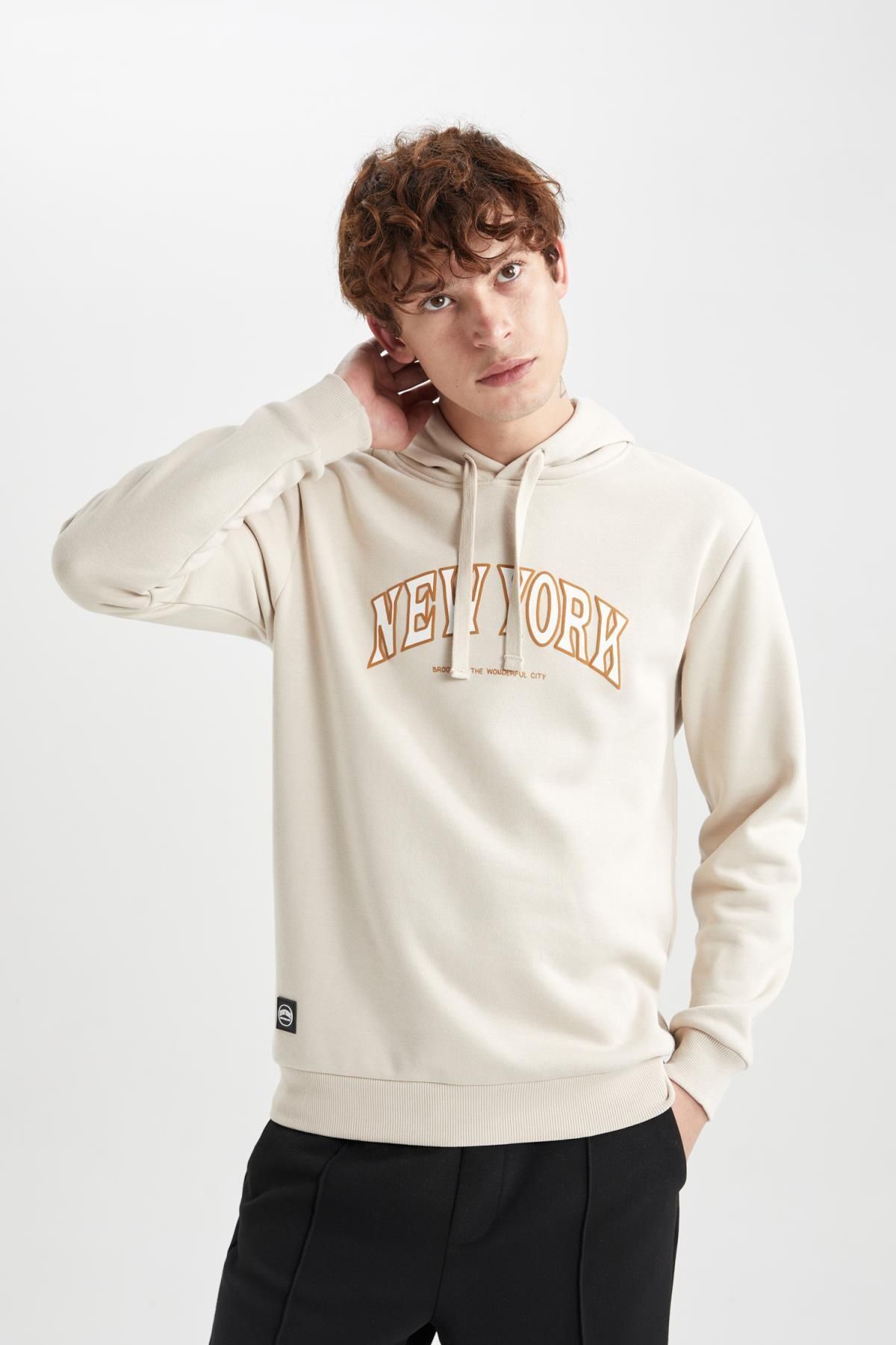 سویشرت مردانه بژ دفاکتو | A4787AX23AU اورجینال - تصویر 4