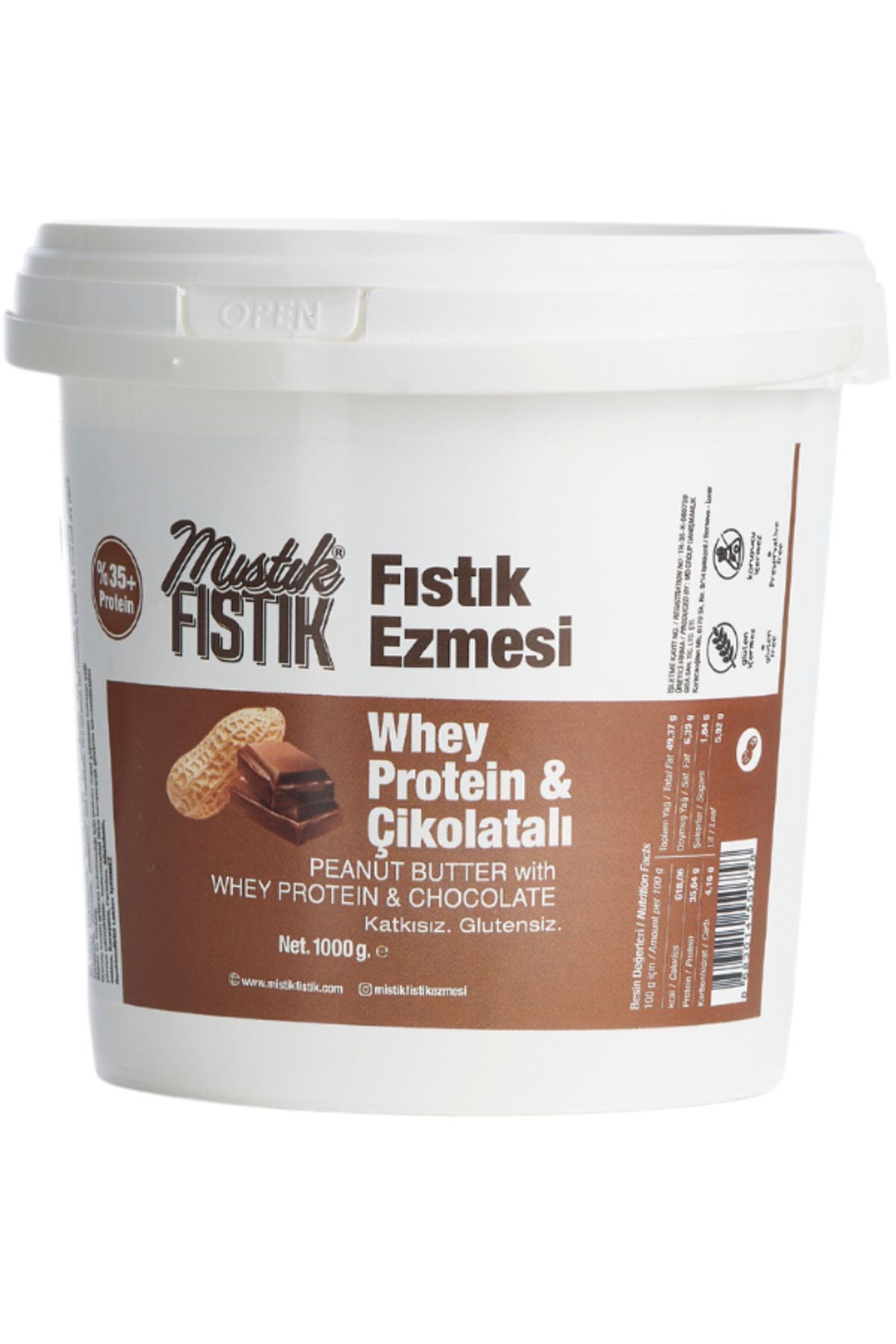 whey proteinli Fıstık Ezmesi Çikolata Aromalı 1 KG.