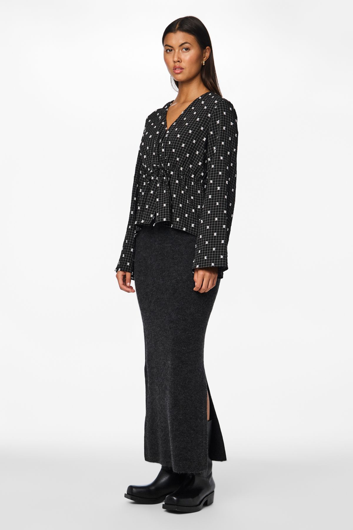 PIECES-Damen Bluse - Offener Ausschnitt, Wov Pl99/Ea1 3