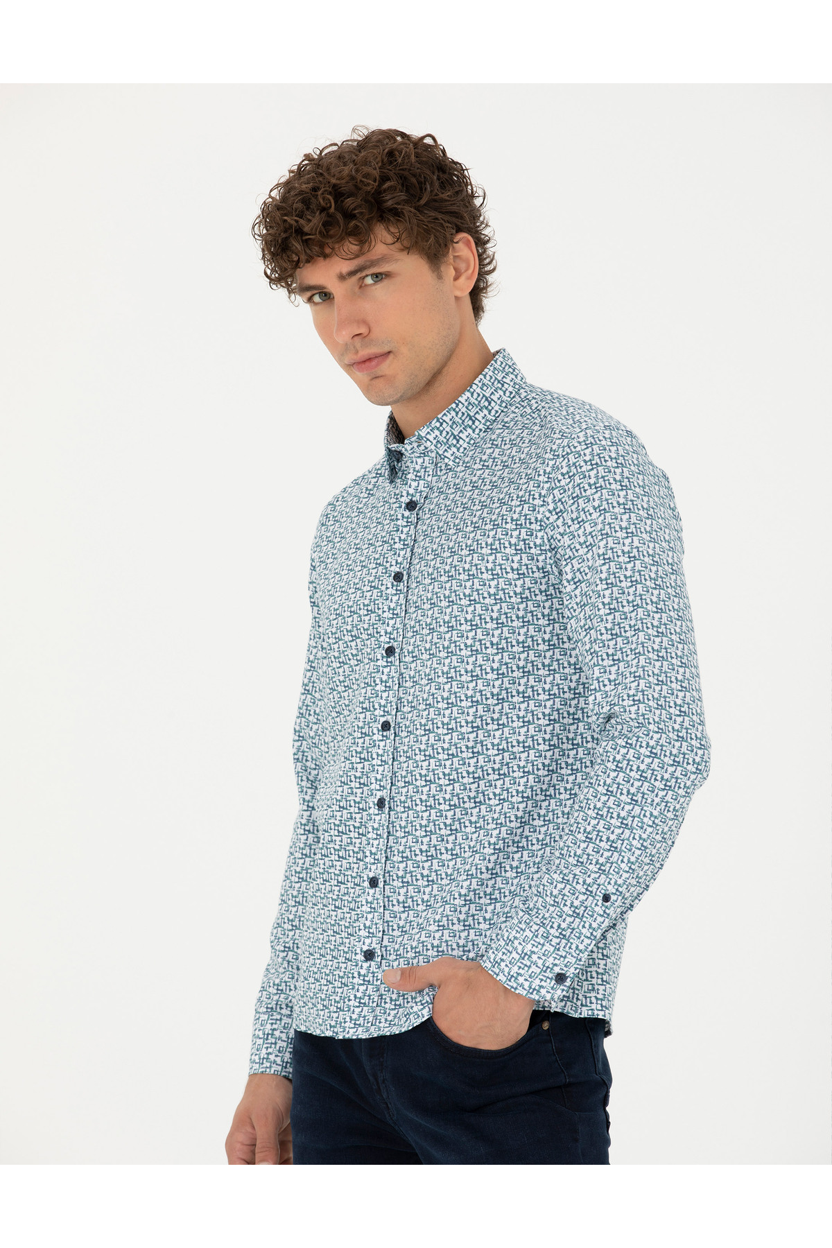 پیراهن مردانه پیر کاردین | 50276025-VR059 Pierre Cardin - Image 3