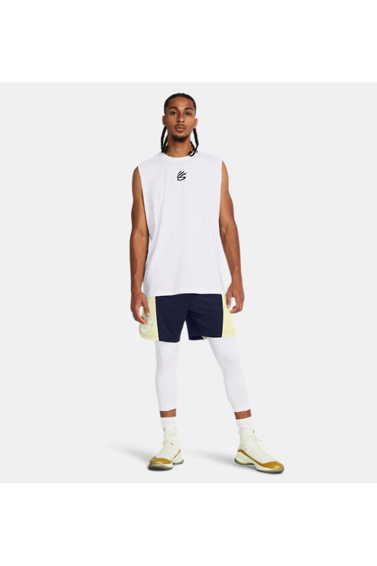 لگ ورزشی سفید مردانه نام تجاری UA 3 4 تنگ 100 Under Armour