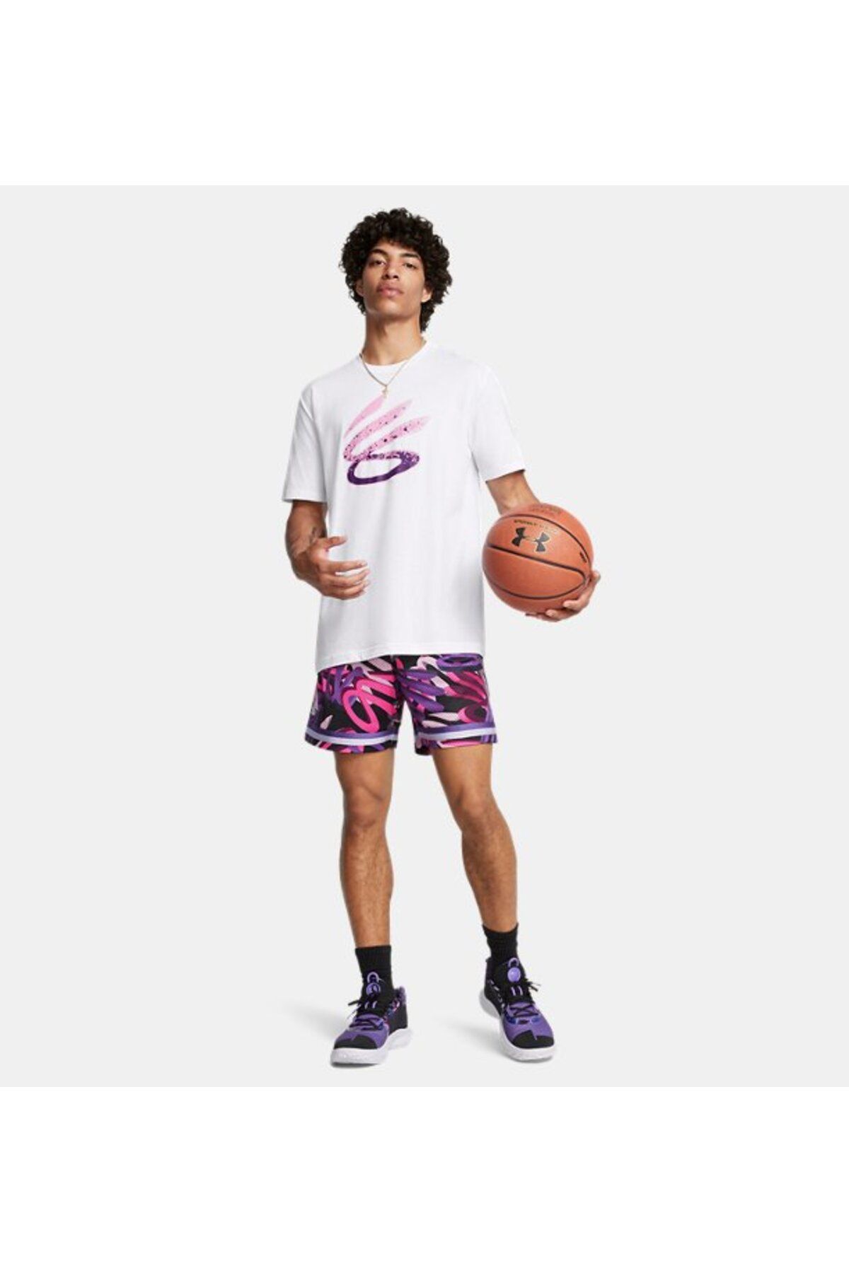 تی شرت ورزشی سفید مردانه آرم UA 100 Under Armour