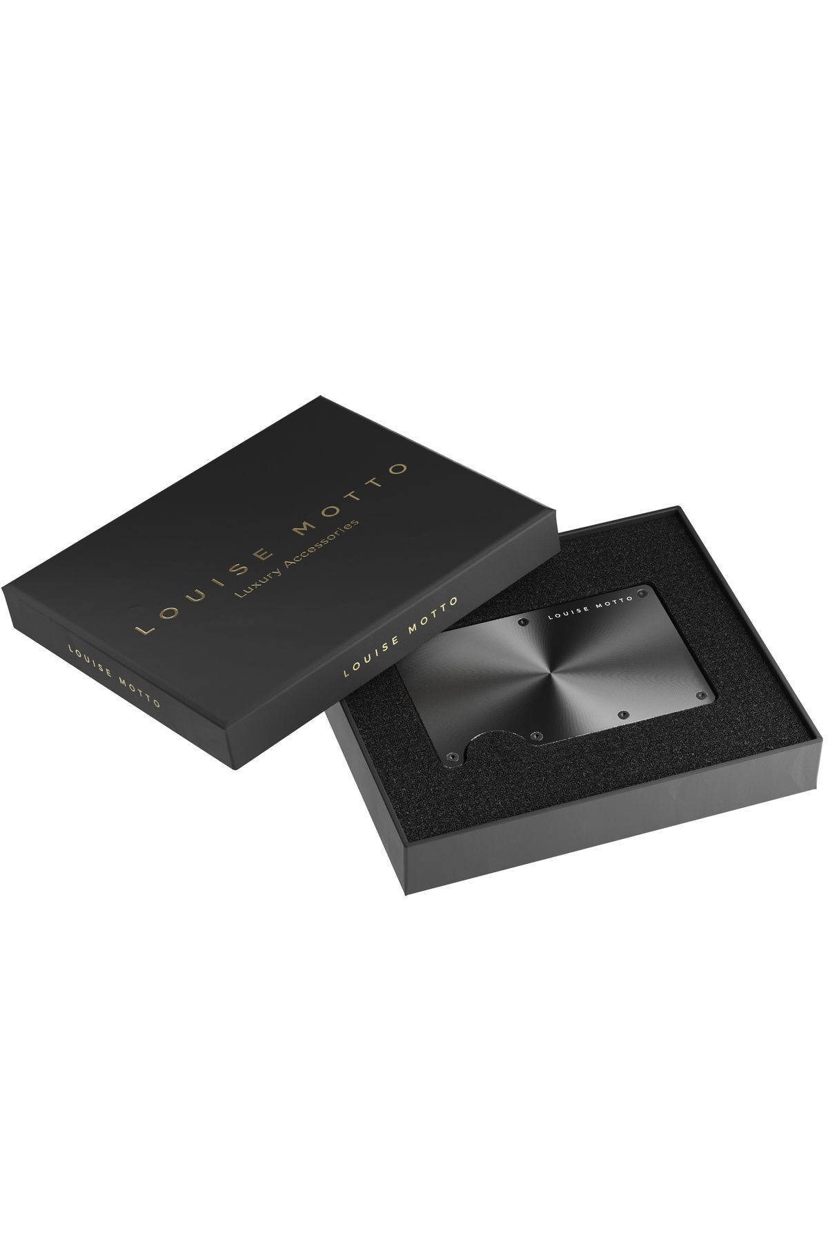 کیف پول زنانه CARDX CLIPS SHINE مینیمالیستی نسل جدید دفتر کارت مسدود کردن RFID و مردانه سیاه Louise Motto