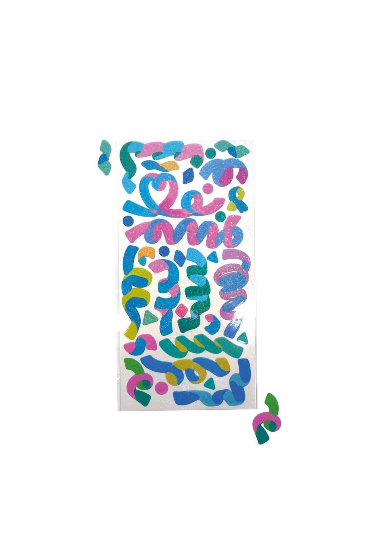 Kağıt Gemi Dükkan-Blue Confetti Sticker 4