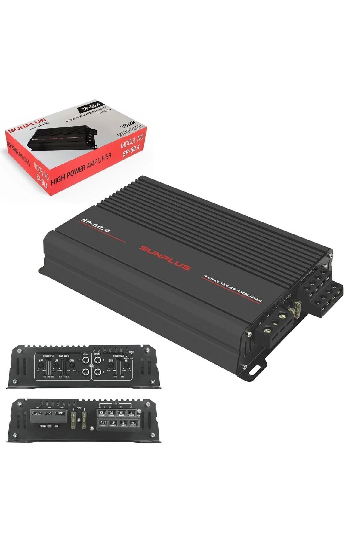 HiTech SUNPLUS HITECH SP-60.4 Oto Anfi Stereo 3500 Watt 4 Kanal