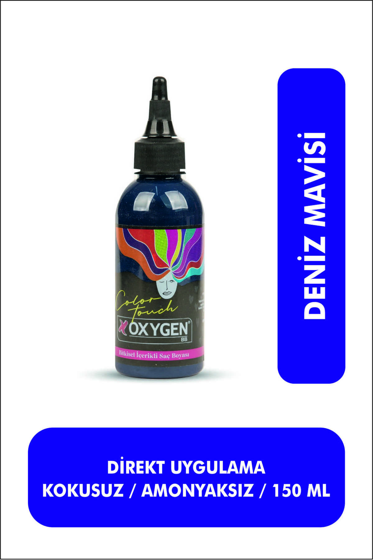 BBOXYGEN Deniz Mavisi Mavisi Bitkisel Içerikli Renkli Saç Boyası 150 Ml | Color Touch