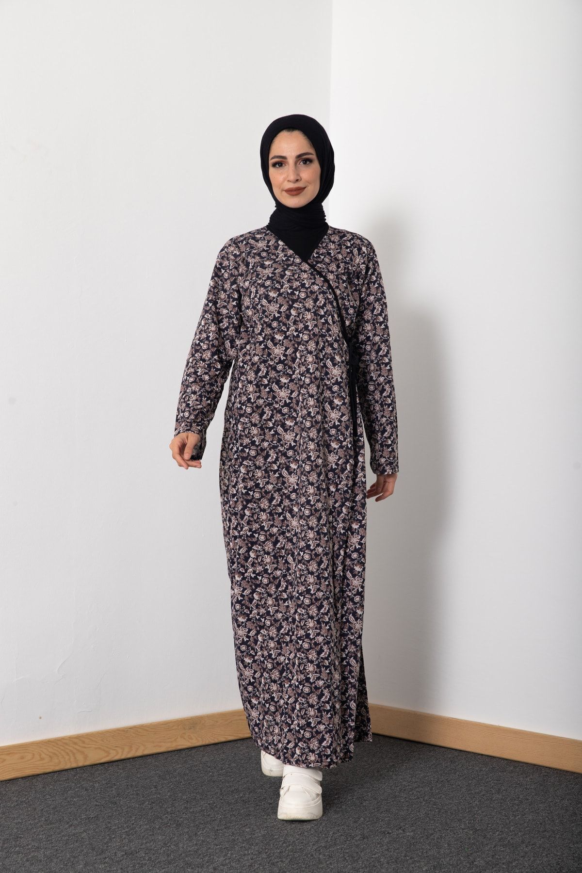 Kutay Collection Mevsimlik Yandan Bağlamalı Kadın Namaz Elbisesi, Terletmeyen Namaz Kıyafeti, Dökümlü Ferace