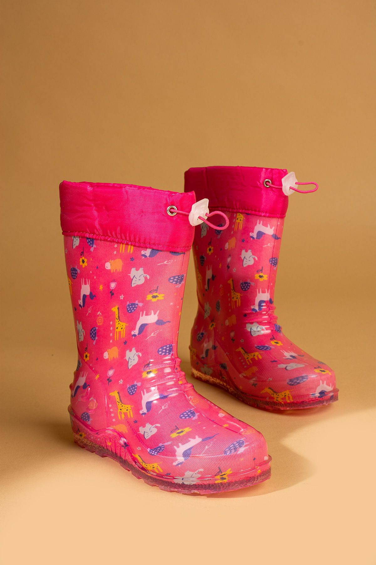 Ege s Shoes Pink Animal Patterned Unisex Kids Boots Waterproof and Cute Rain Boots Trendyol
