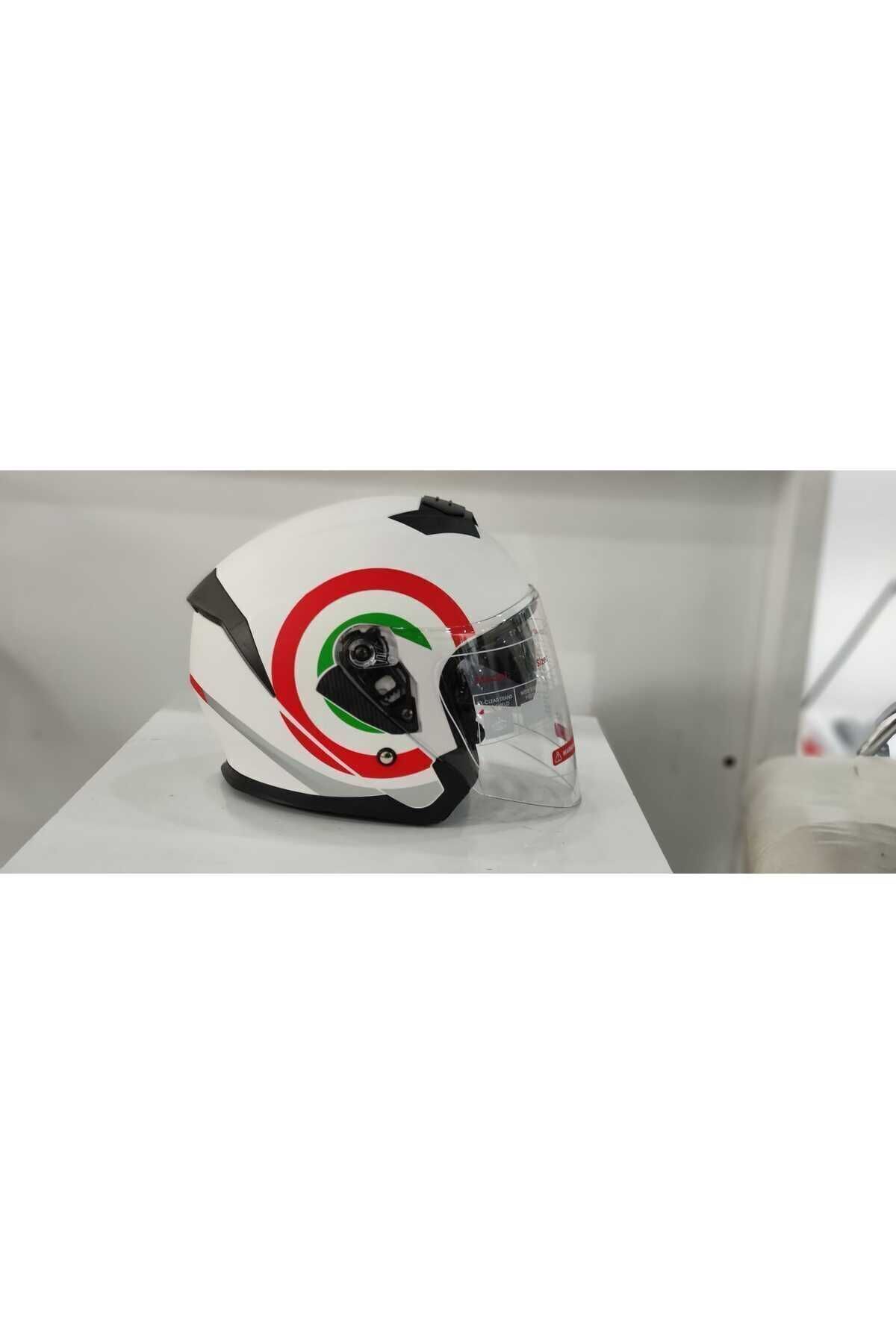 JK20 JK526 GÜNEŞ VİZÖRLÜ MAT BEYAZ AÇIK uyumlu   KASK