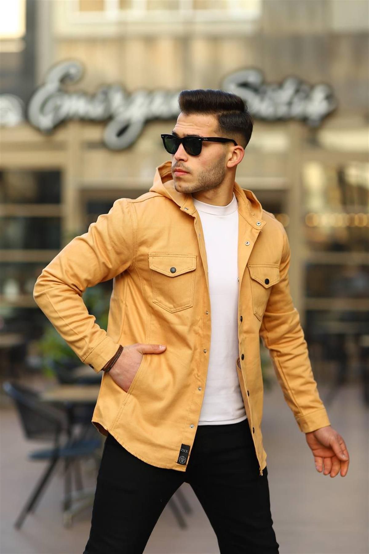 Mens mustard denim jacket 2025