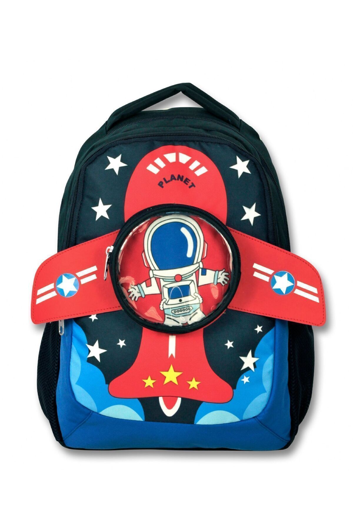 ÜMİT ÇANTA-Σετ σχολικής τσάντας και μολυβιού Cennec 3D Astronaut Printed - Navy Blue 2