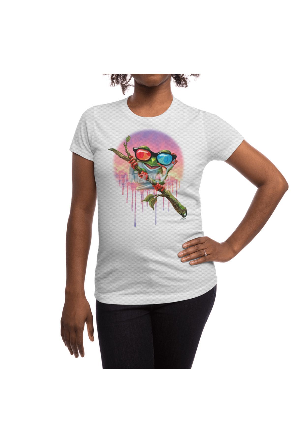 Fizello-Λευκό μπλουζάκι Unisex 3D Tree Frog Pattern για άνδρες και γυναίκες 5