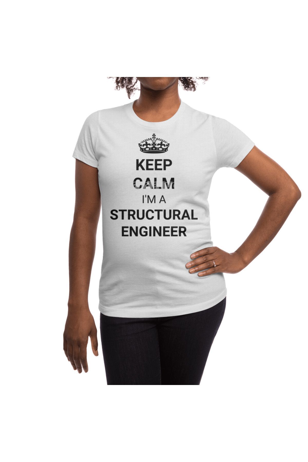 Fizello-Λευκό μπλουζάκι "Keep Calm I'm A Structural Engineer" για άνδρες και γυναίκες 5