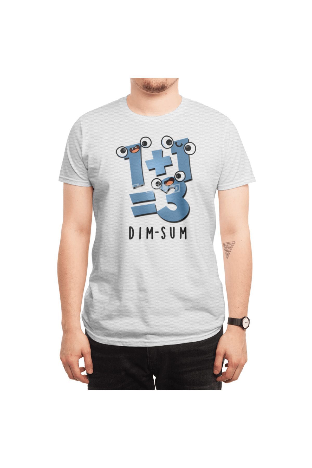 Fizello-Μπλουζάκι Unisex Λευκό Dim Sum - Ανδρικό και γυναικείο μπλουζάκι παιχνιδιών Math Joke 6