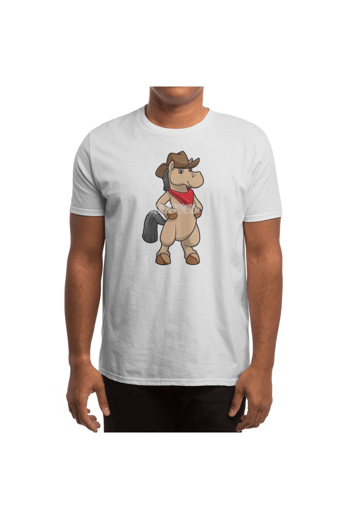Fizello-Tricou Cowboy alb unisex pentru bărbați și femei 4