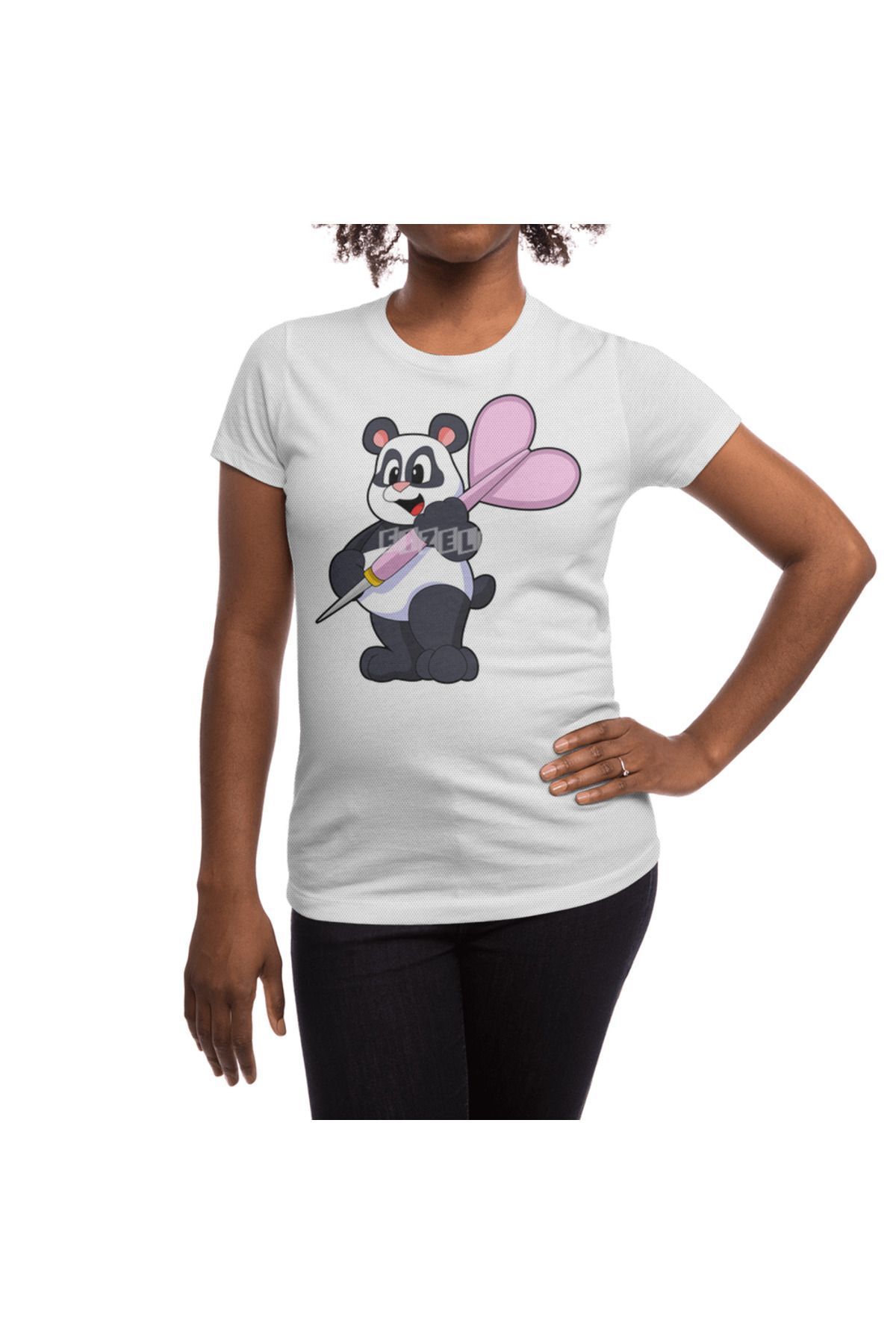 Fizello-Panda Pattern Dart Shooter - Ανδρικό και γυναικείο λευκό μπλουζάκι Unisex 5