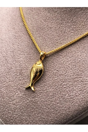 CC 925 Ayar Gümüş İşlemeli Balık Kolye