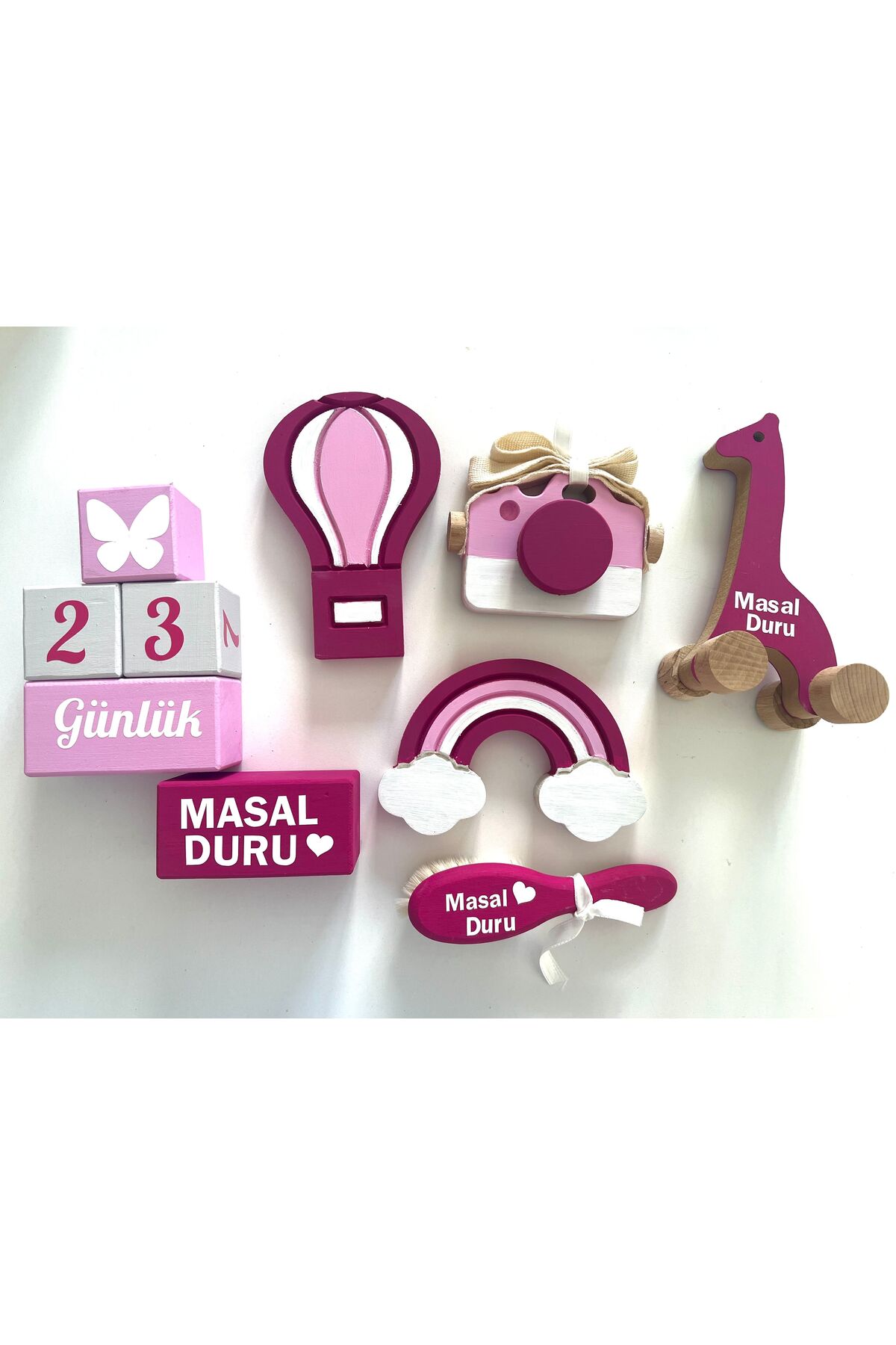 Objeli bebek anı küpü seti tam set bebek dekor