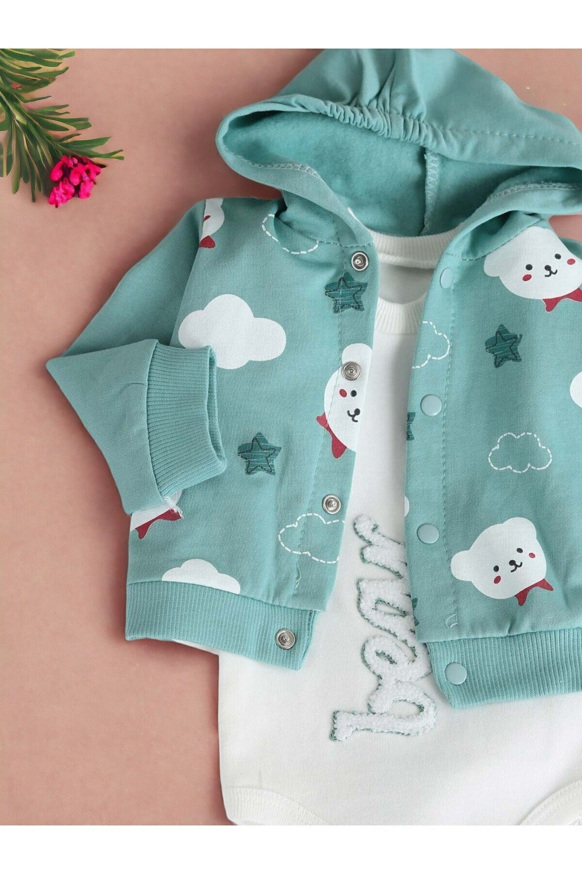 ست نوزادی پسرانه سبز voyyo kids baby | R413 اورجینال - تصویر 3