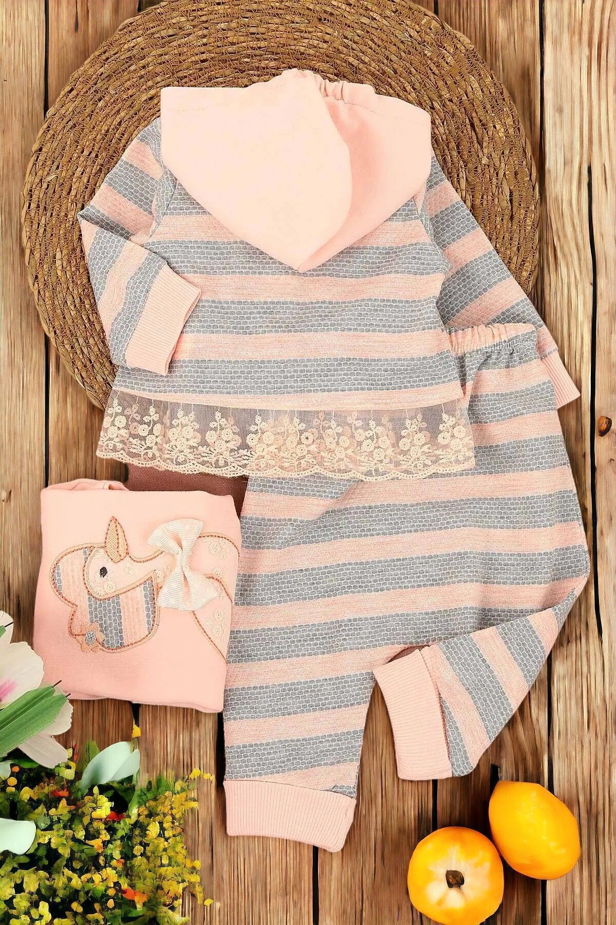 ست نوزادی دخترانه صورتی voyyo kids baby | R293 اورجینال - تصویر 5