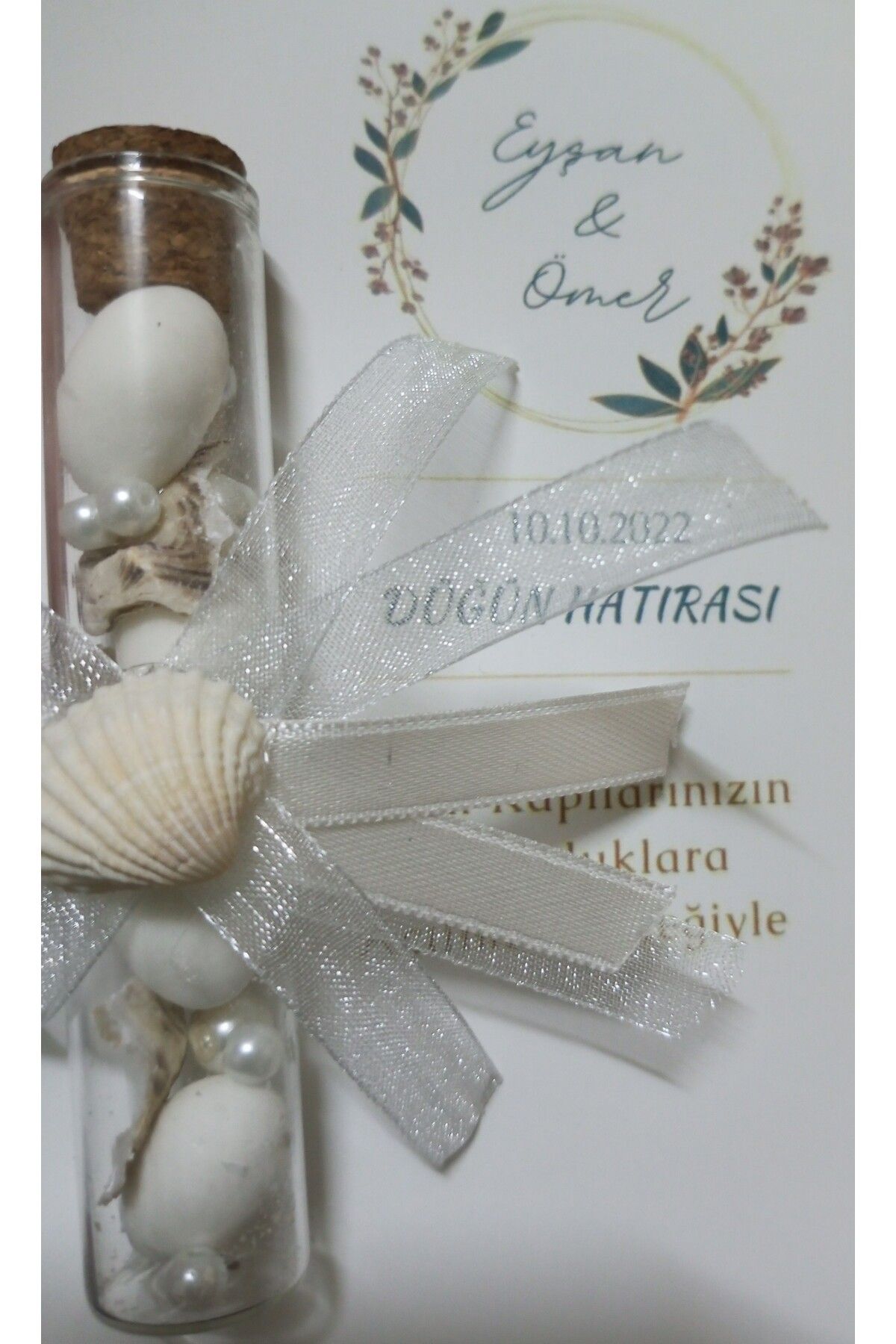 Cam Tüplü Badem Şekerli İncili Magnet Düğün Nikah Nişan Kına Sünnet Babyshower Yenidoğan Bebek Mevlüd-i Hediyelik