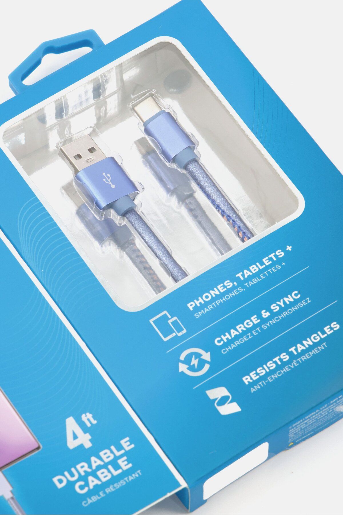 iWorld-4 Feet USB C-A Charger Cable, Blue 3