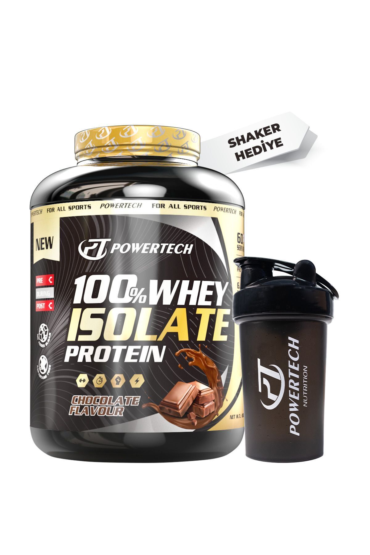 PT SPORTS&NUTRITION Isolate Whey Protein Tozu Çikolata Aromalı 1800 Gr 60 Servis