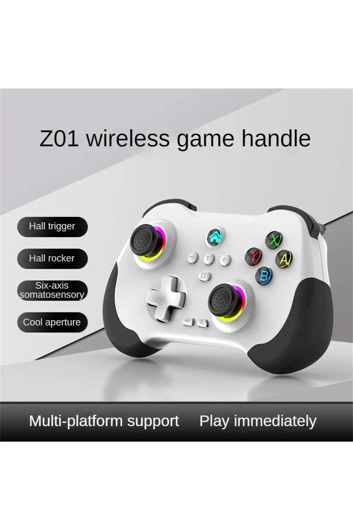Z01 Rgb Işıklı Switch/Ps3/Ps4/Android/iOS MFi/Pc/Steam Uyumlu Kablosuz Bluetooth Gamepad 2