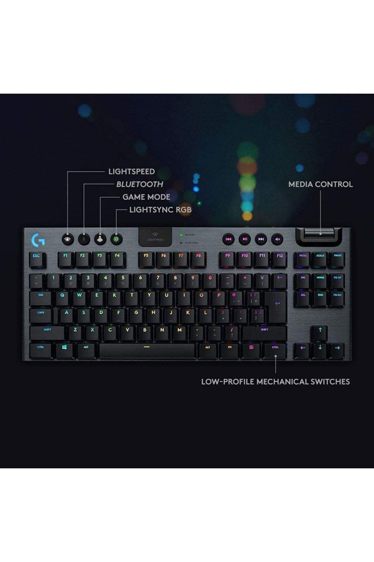logitech-G915 TKL Tenkeyless Lightspeed Wireless RGB Mechanical Gaming Keyboard 7