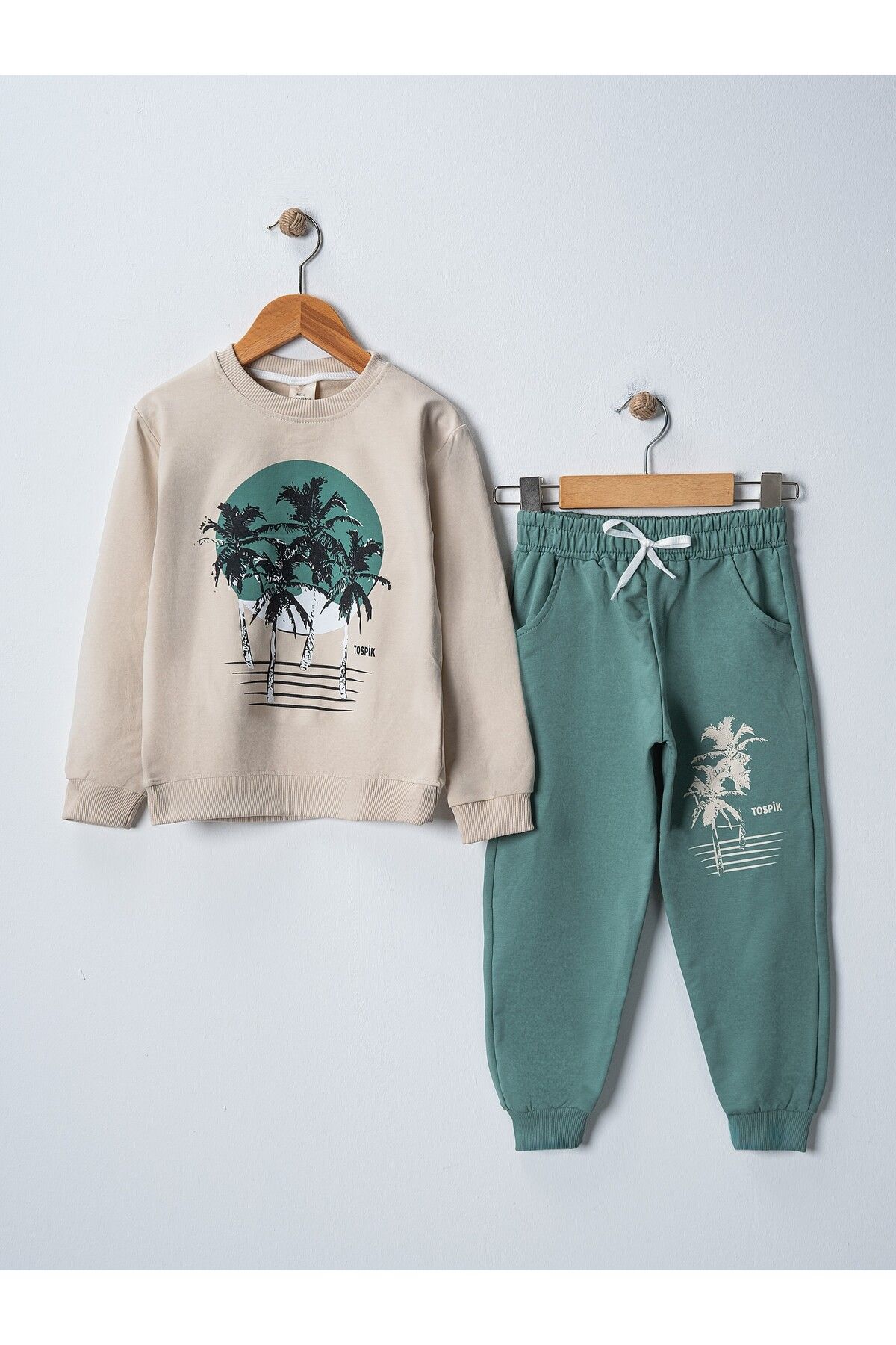 ensemble de haut et de bas unisexe pour enfants avec poches élastiques à la taille