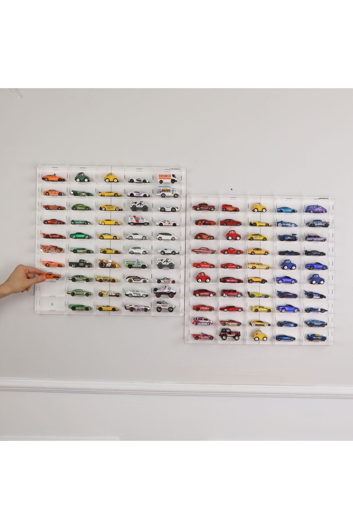 100 Hücre Akrilik 1/64 Hotwheels Matchbox Oyuncak Hobi Koleksiyon Model Araç Araba Rafı