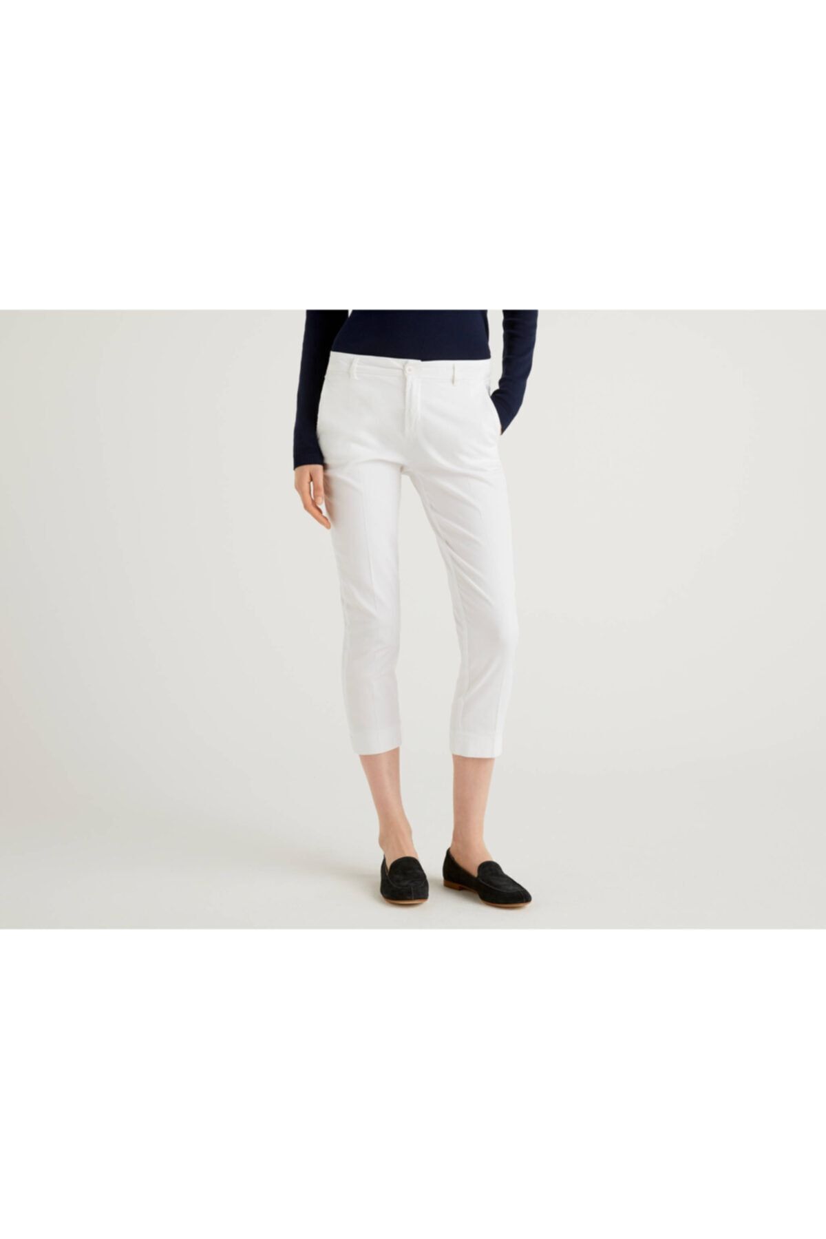 United Colors of Benetton-White Seasonal Women's Chino Pants 1
