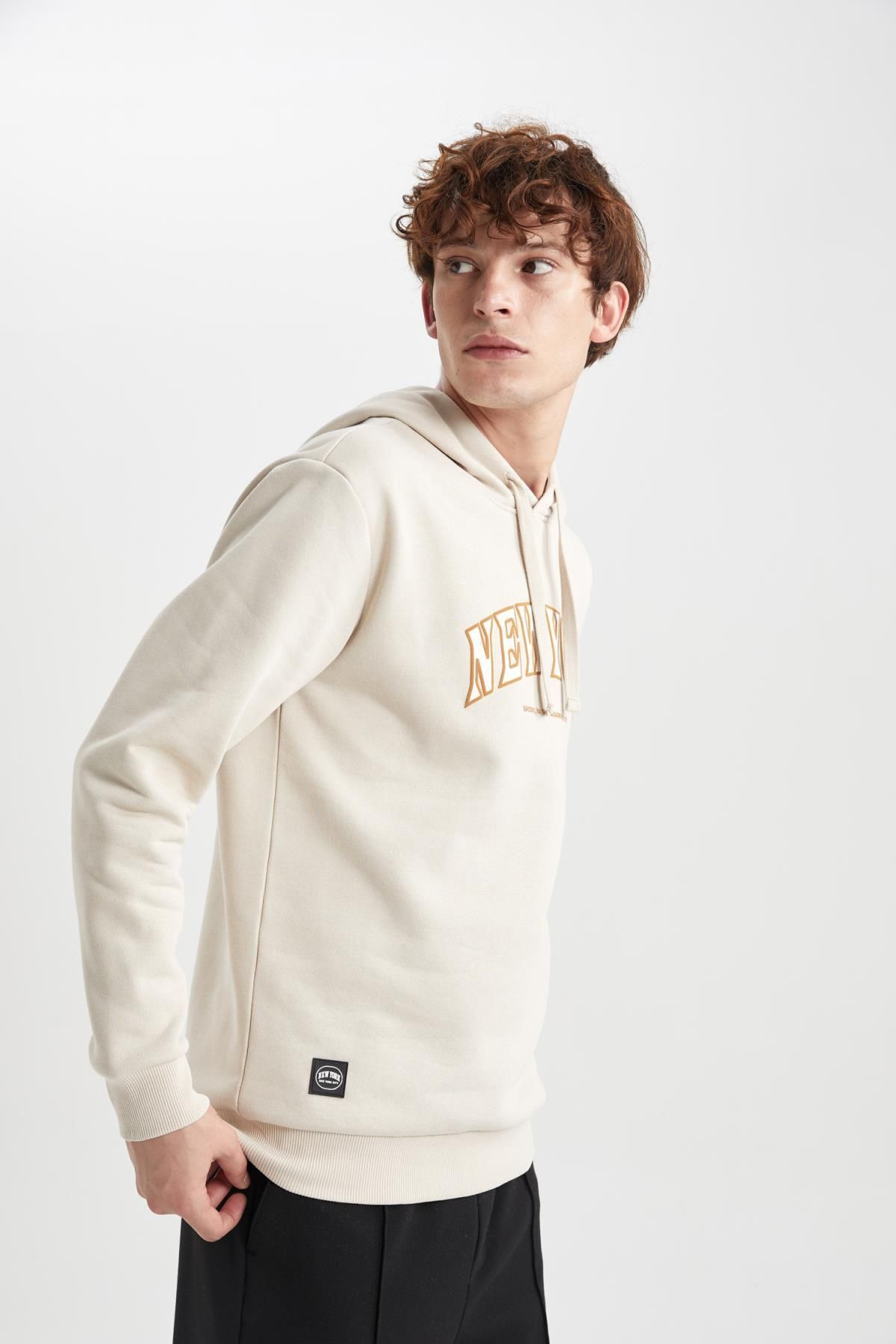 سویشرت مردانه بژ دفاکتو | A4787AX23AU اورجینال - تصویر 3