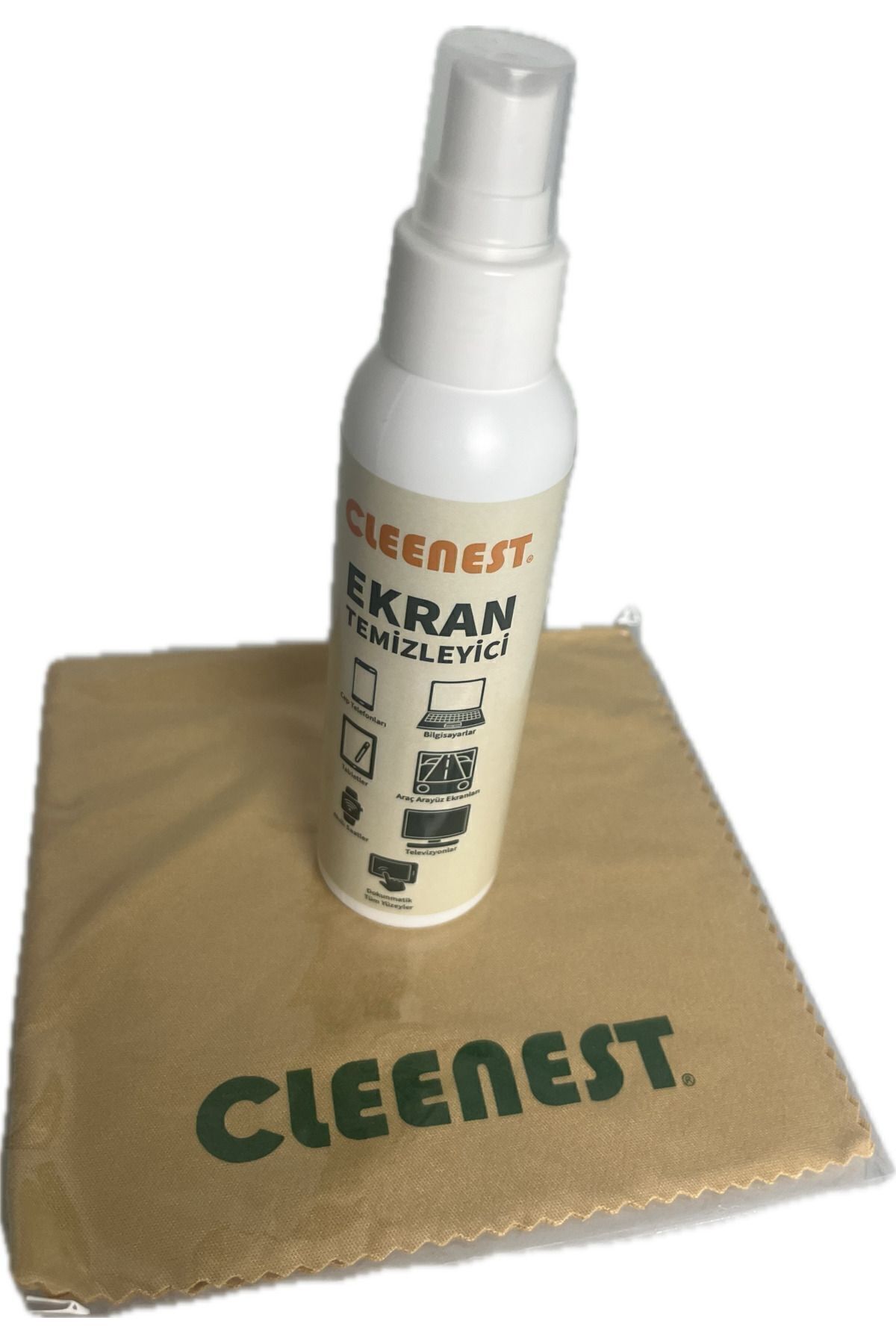 Cleenest Ekran Temizleme Seti 125ml Sıvı Ve Mikrofiber Bez 30x30 Otomobil Ekranı, Led Tv, Notebook ,kamera,