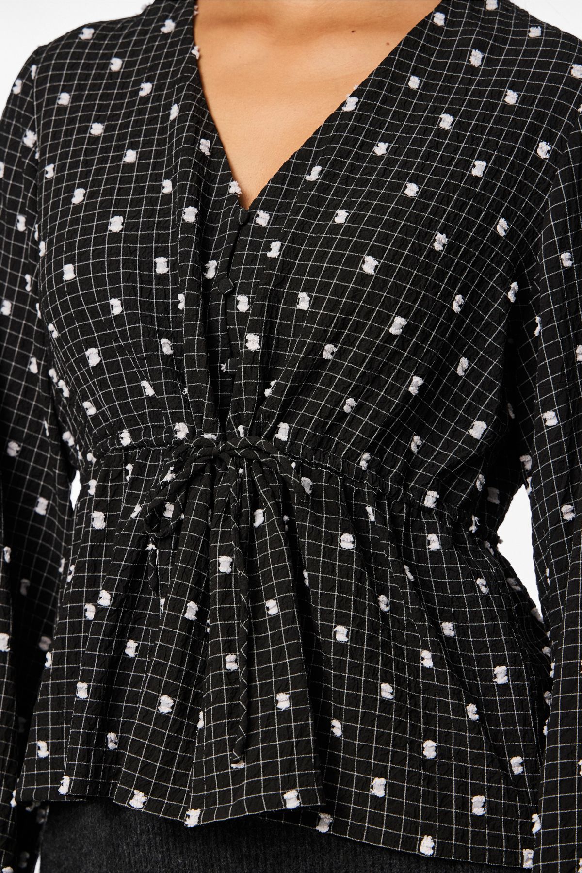PIECES-Damen Bluse - Offener Ausschnitt, Wov Pl99/Ea1 6