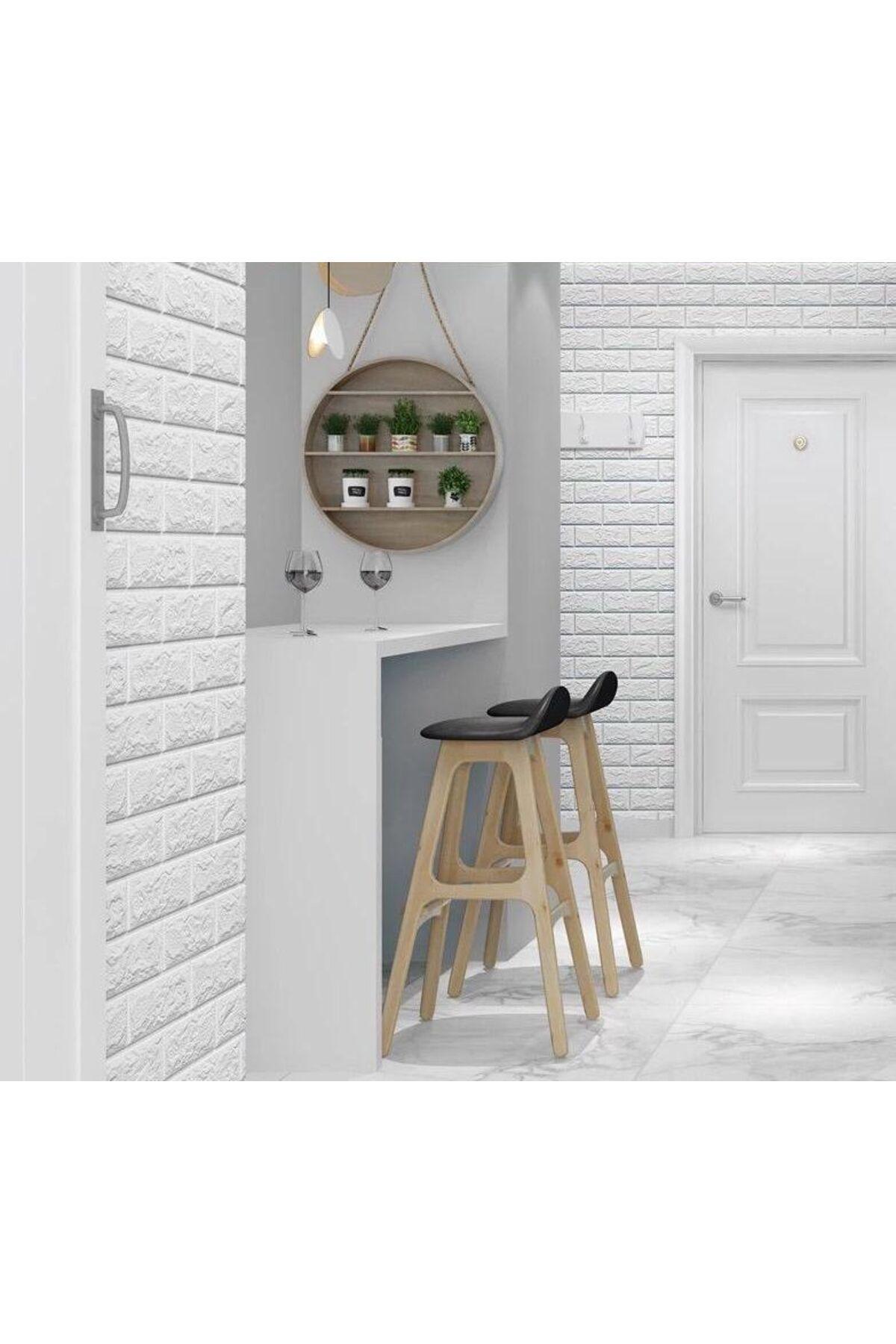 50x54cm 0,27 m2 Silinebilir 3d Tuğla Kendinden Yapışkanlı Duvar Kağıdı Esnek Köpük Paneli Kağıdı