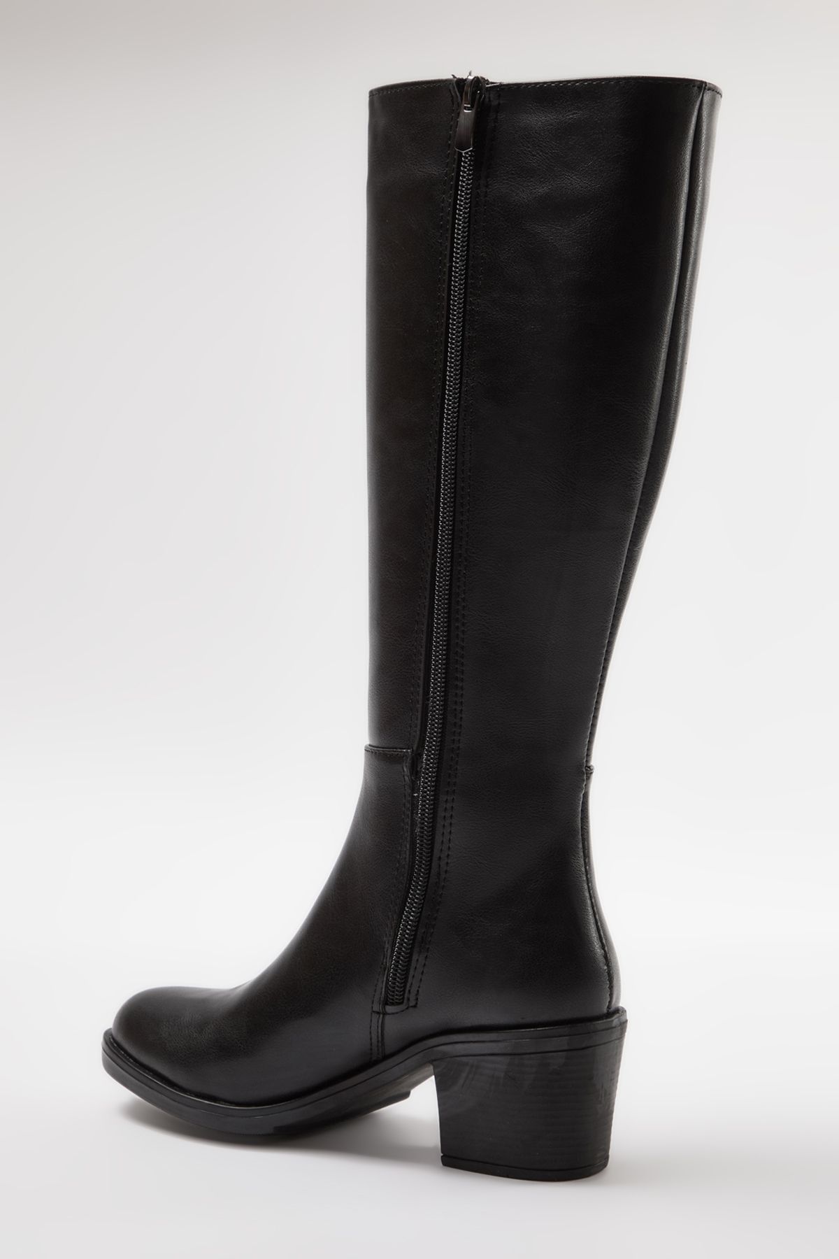 TRENDYOL SHOES-Schwarze Damenstiefel mit kurzem Blockabsatz – Reißverschluss TAKAW25CZ00004 6