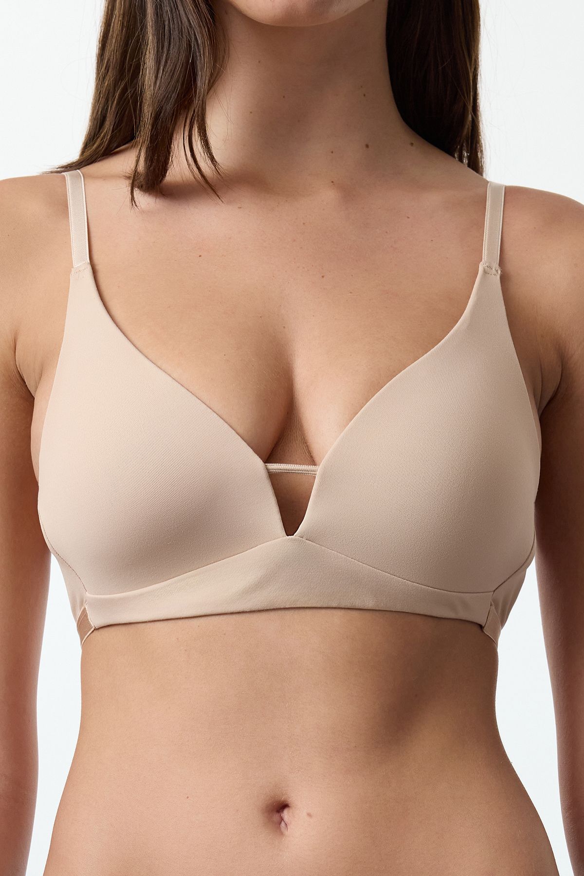 Trendyol Collection-Unfilled Triangle Knitted Bra with Micro Window Detail - Thmaw25Su00009 3