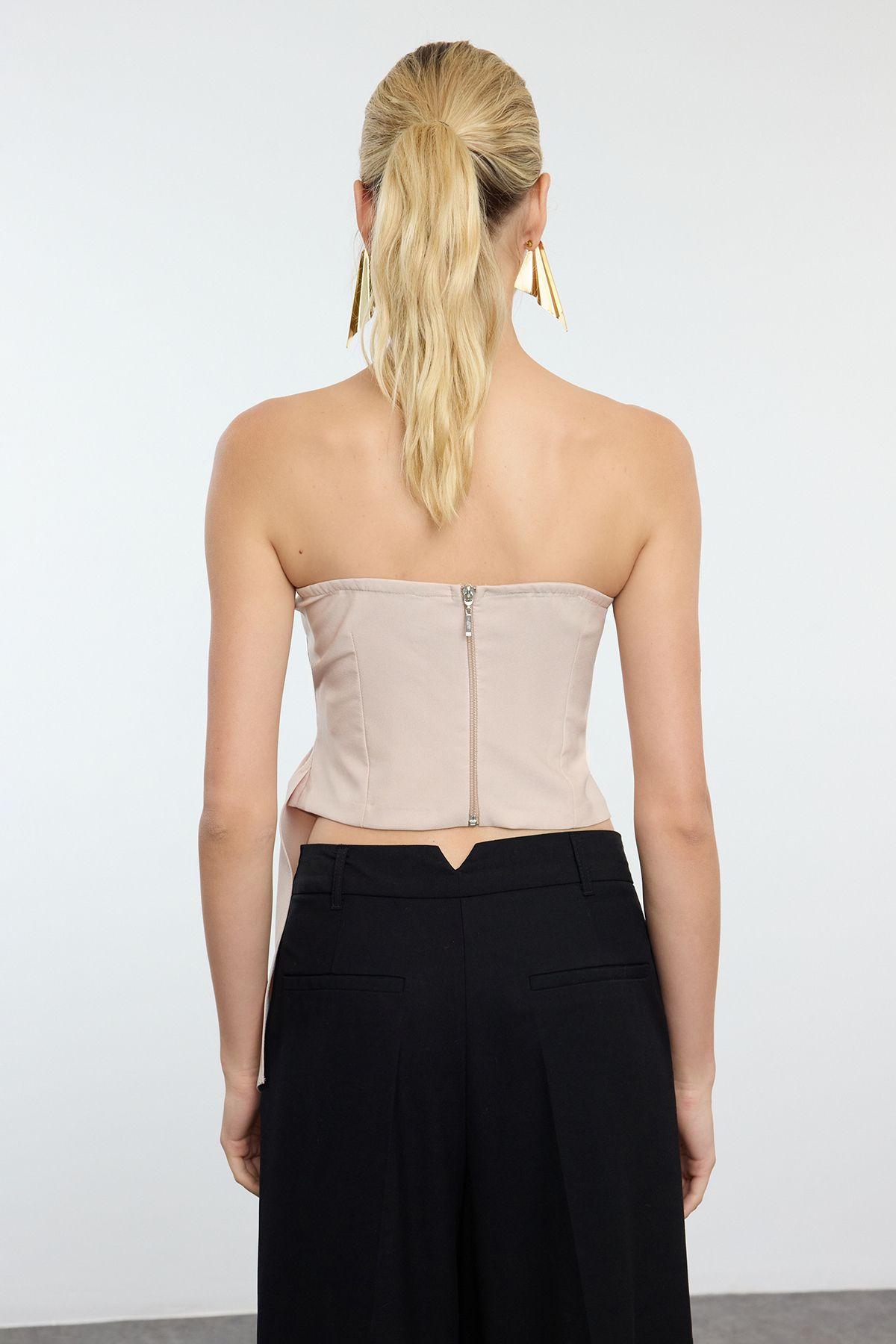 Trendyol Collection-Strapless Stone Crop Bustier - Tpraw25Bs00003 5