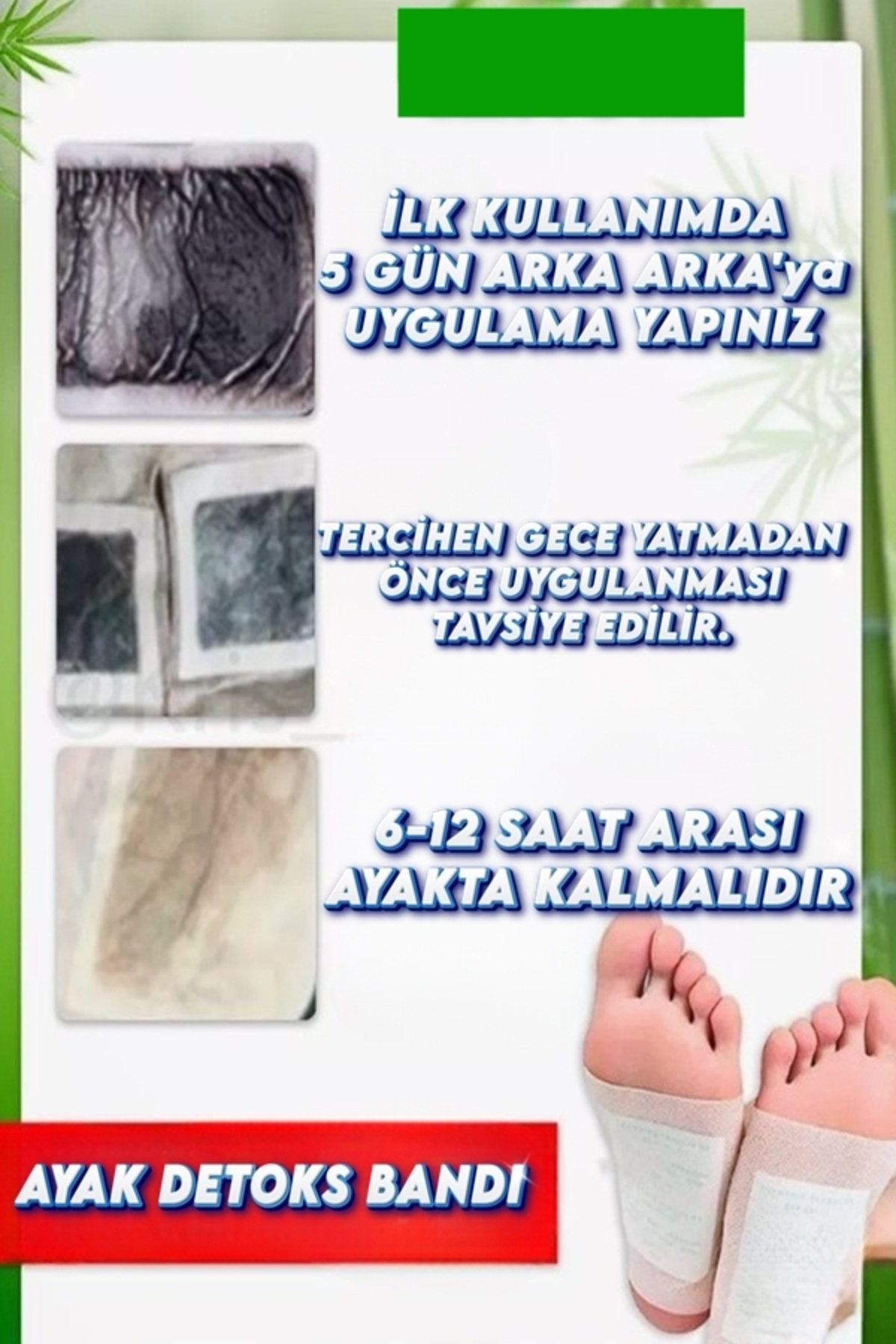 10 Adet Ayak Detoks Bandı Kırmızı Gül Çiçeğİ Detoks Ayak Bandı 8