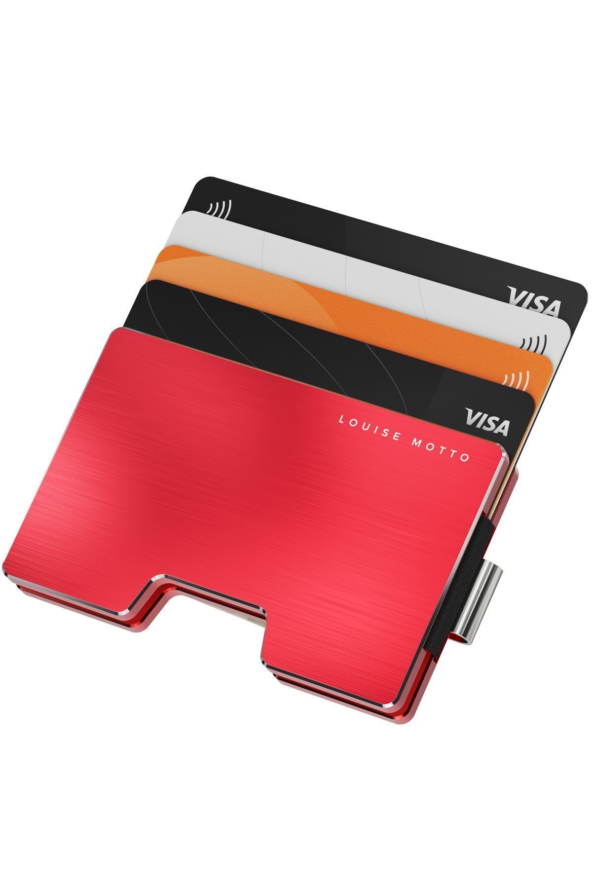 کیف پول و جاکارتی مینیمالیستی با محافظ RFID - مدل Cardx Detroit (رنگ قرمز) Louise Motto